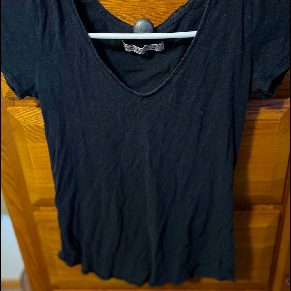 Black low-cut shirt